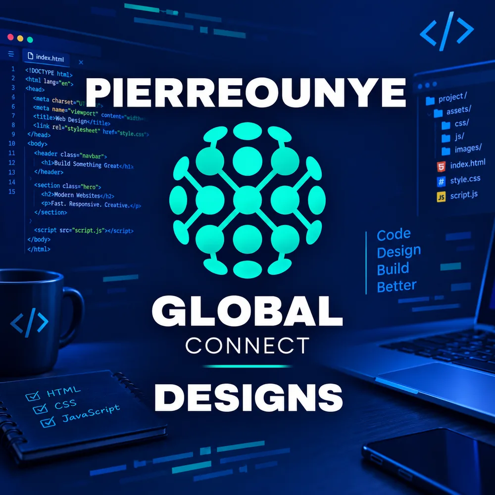 Pierreounye visual identity applied to a digital brand presentation